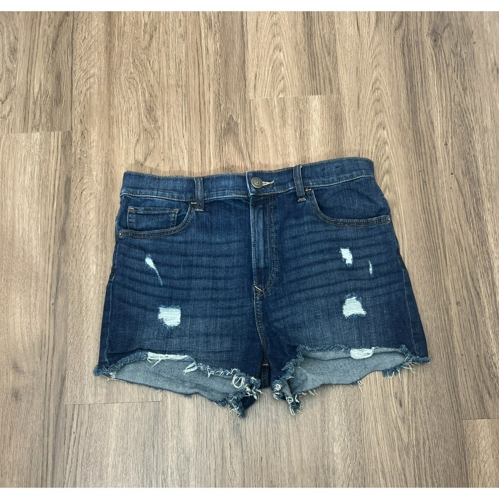 Express Shortie Super High Rise Shorts Size 12 Dark Wash Denim See Measurements‎